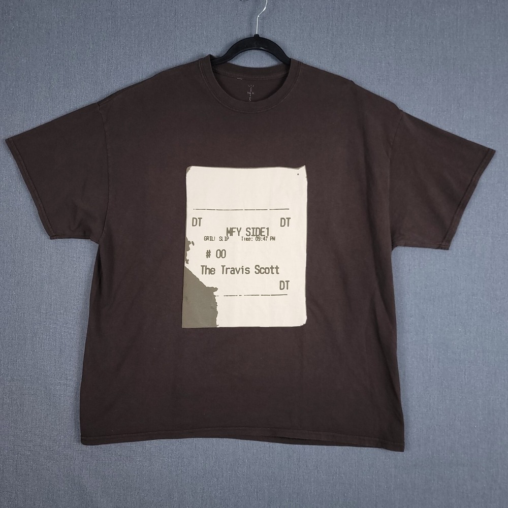 CPFM x Travis Scott x McDonalds Grill Slip T-Shirt Size Large Brown Short Sleeve